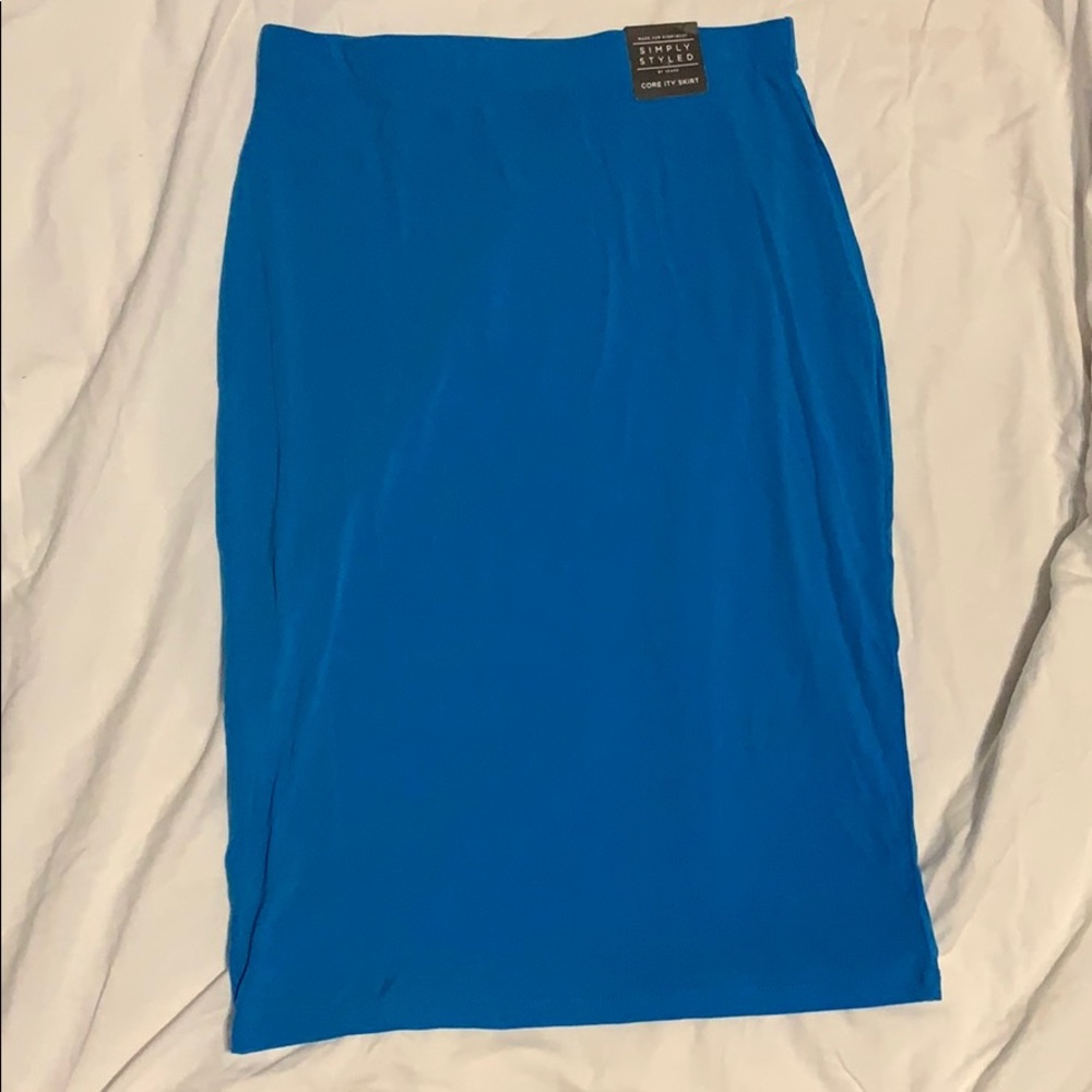 Stretchy Blue Pencil Skirt